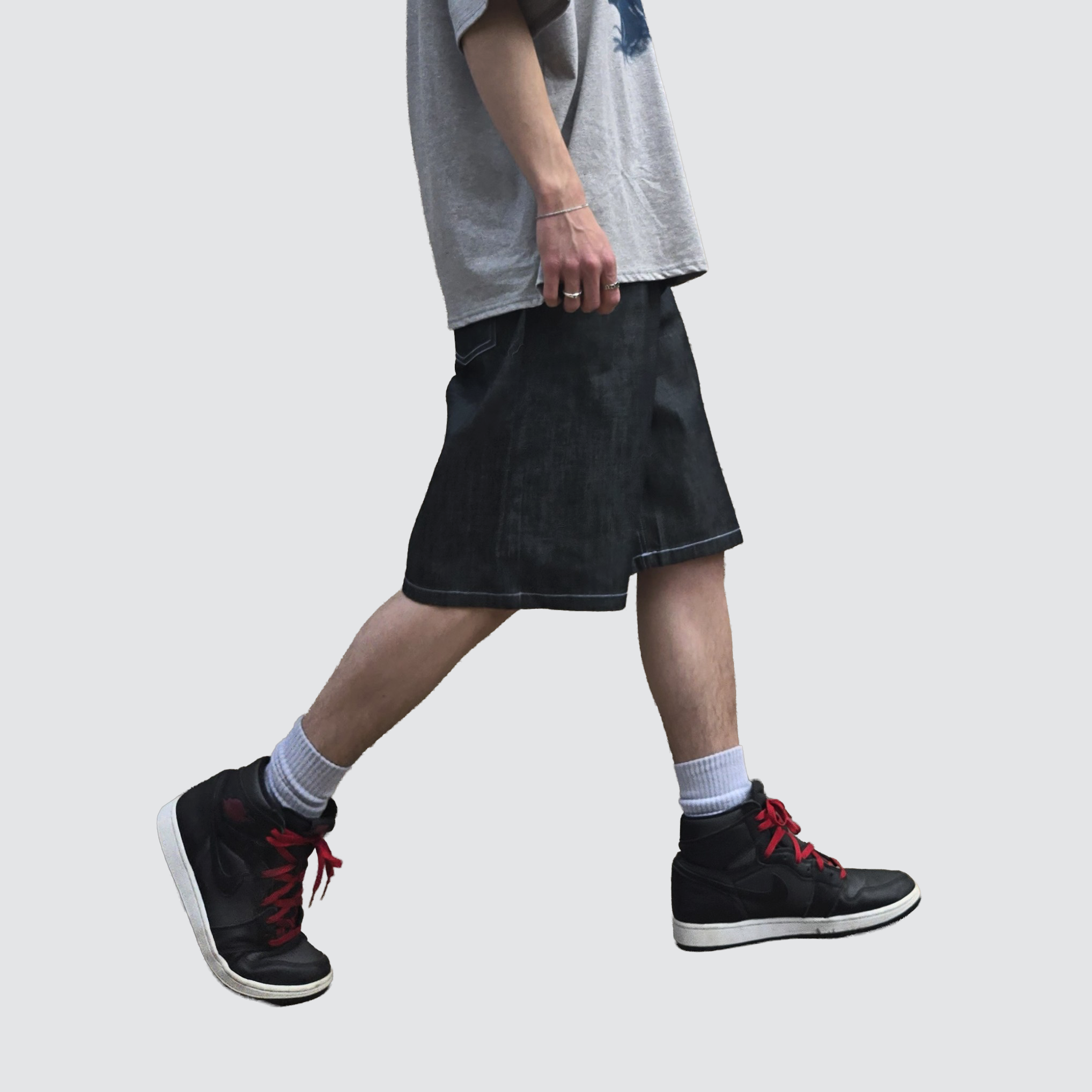 VD Unisex Wide Raw Denim Shorts