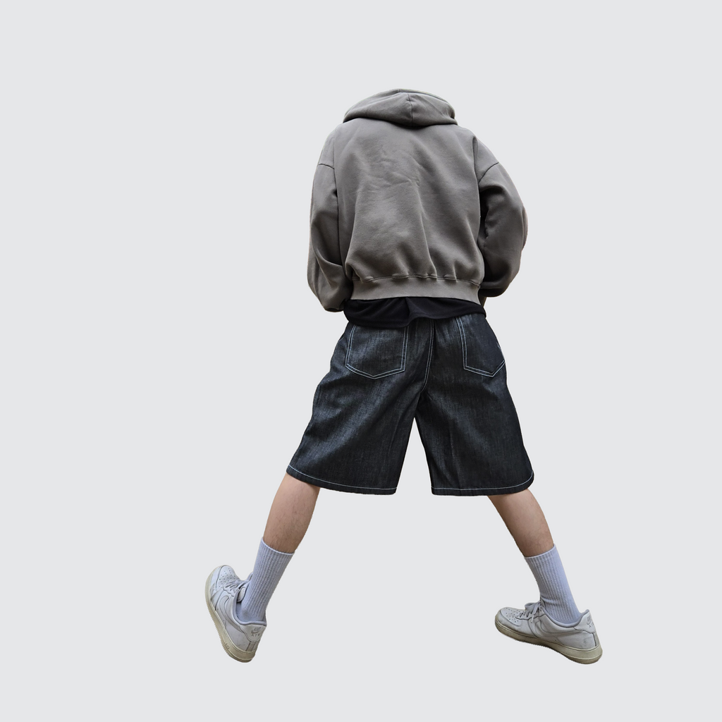 VD Unisex Wide Raw Denim Shorts