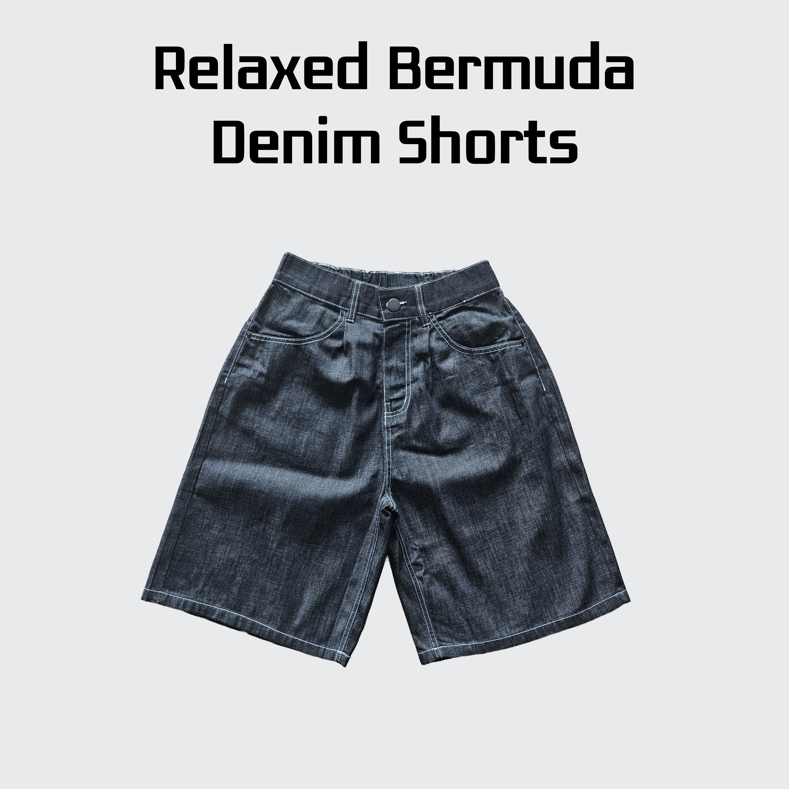 VD Unisex Wide Raw Denim Shorts