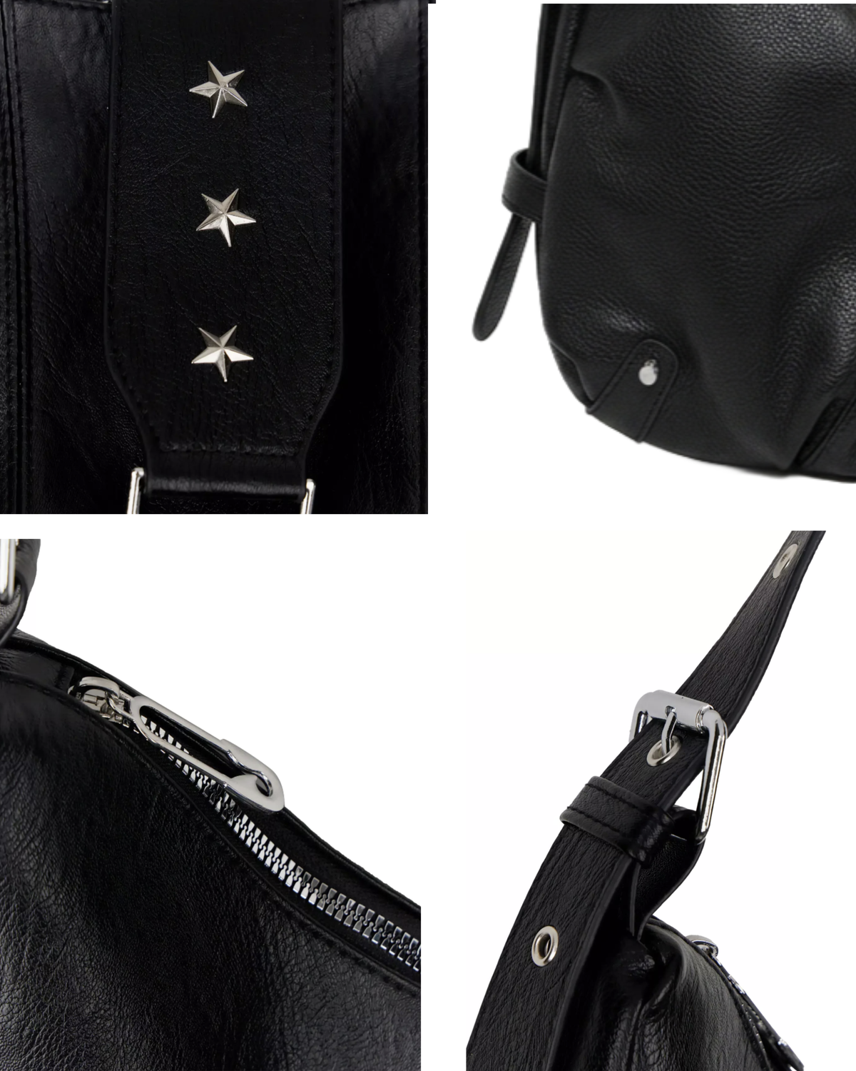Star Studded Slouchy Hobo Shoulder Bag