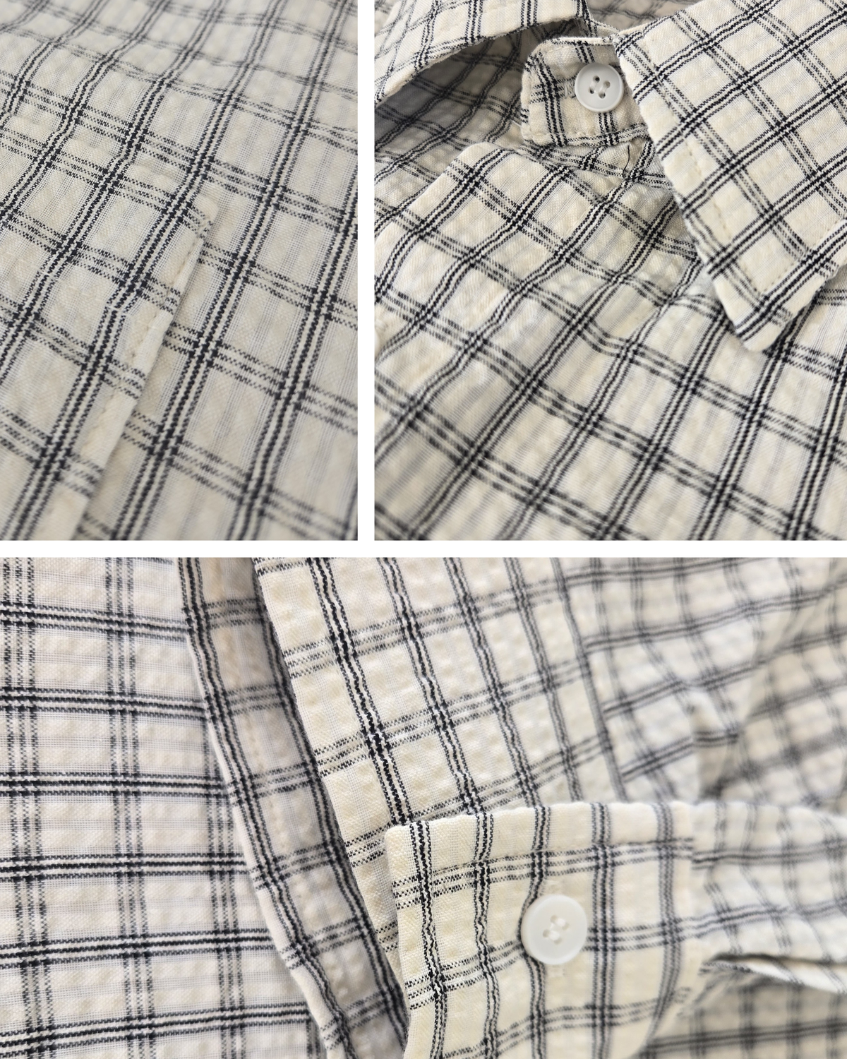 Breeze Sheersucker Check Shirt - White [Styled on Him]
