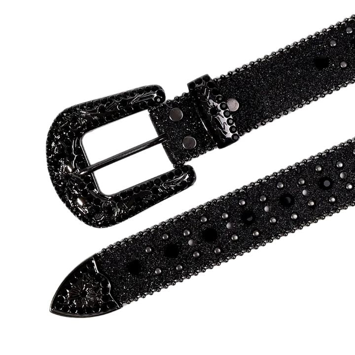VORN NOIR Studded Rhinestone Belt