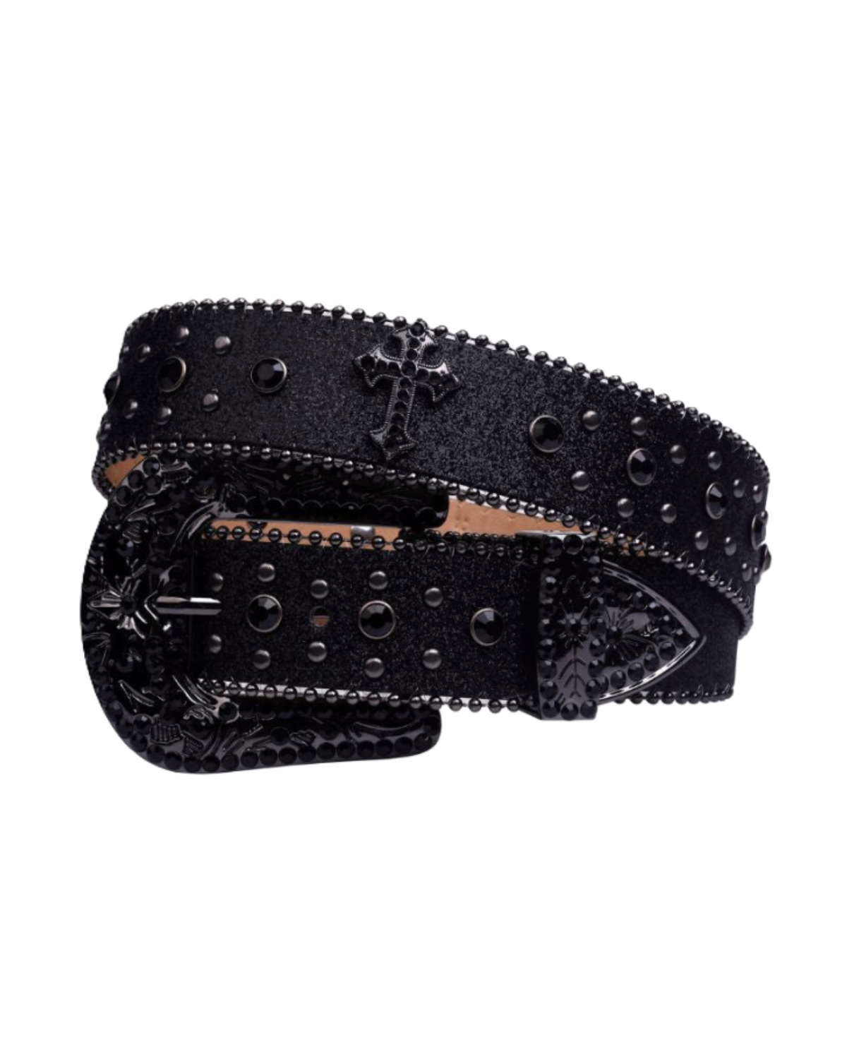 VORN NOIR Studded Rhinestone Belt