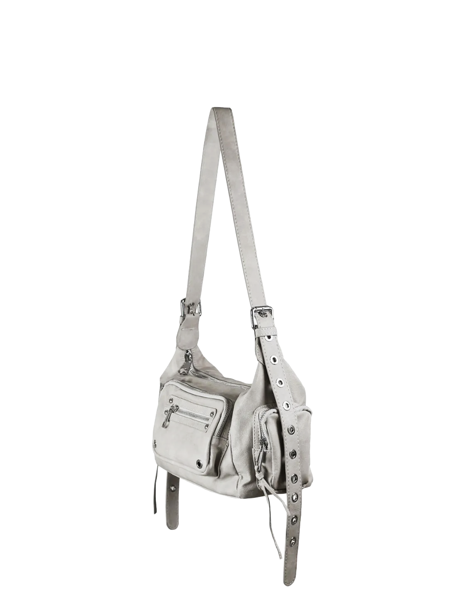MARA Multi-Pocket Shoulder Bag - Pink/ Beige/ Burgundy