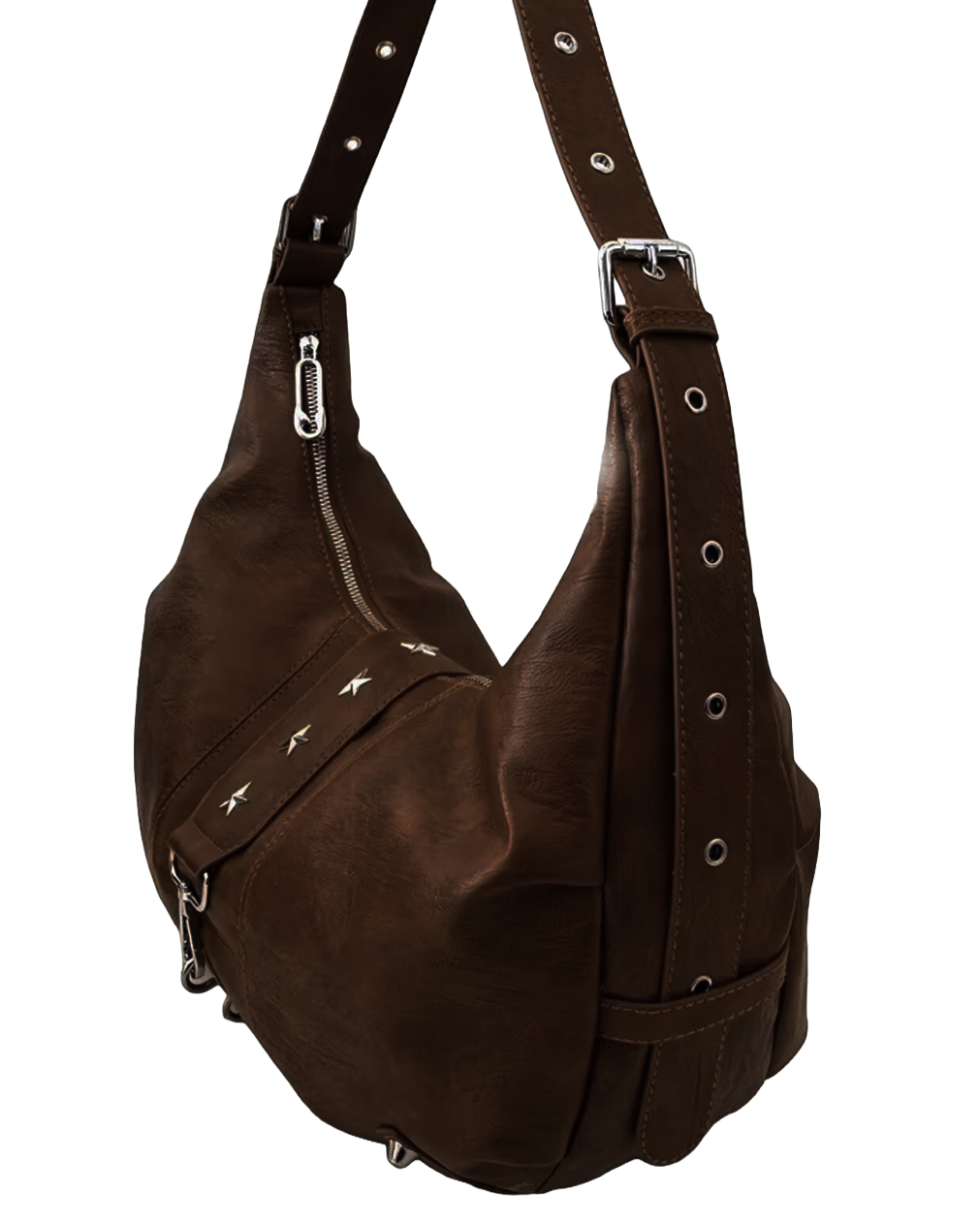 Star Studded Slouchy Hobo Shoulder Bag