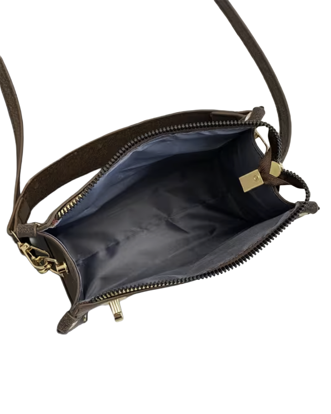 Vintage Buckle Suede Shoulder Bag
