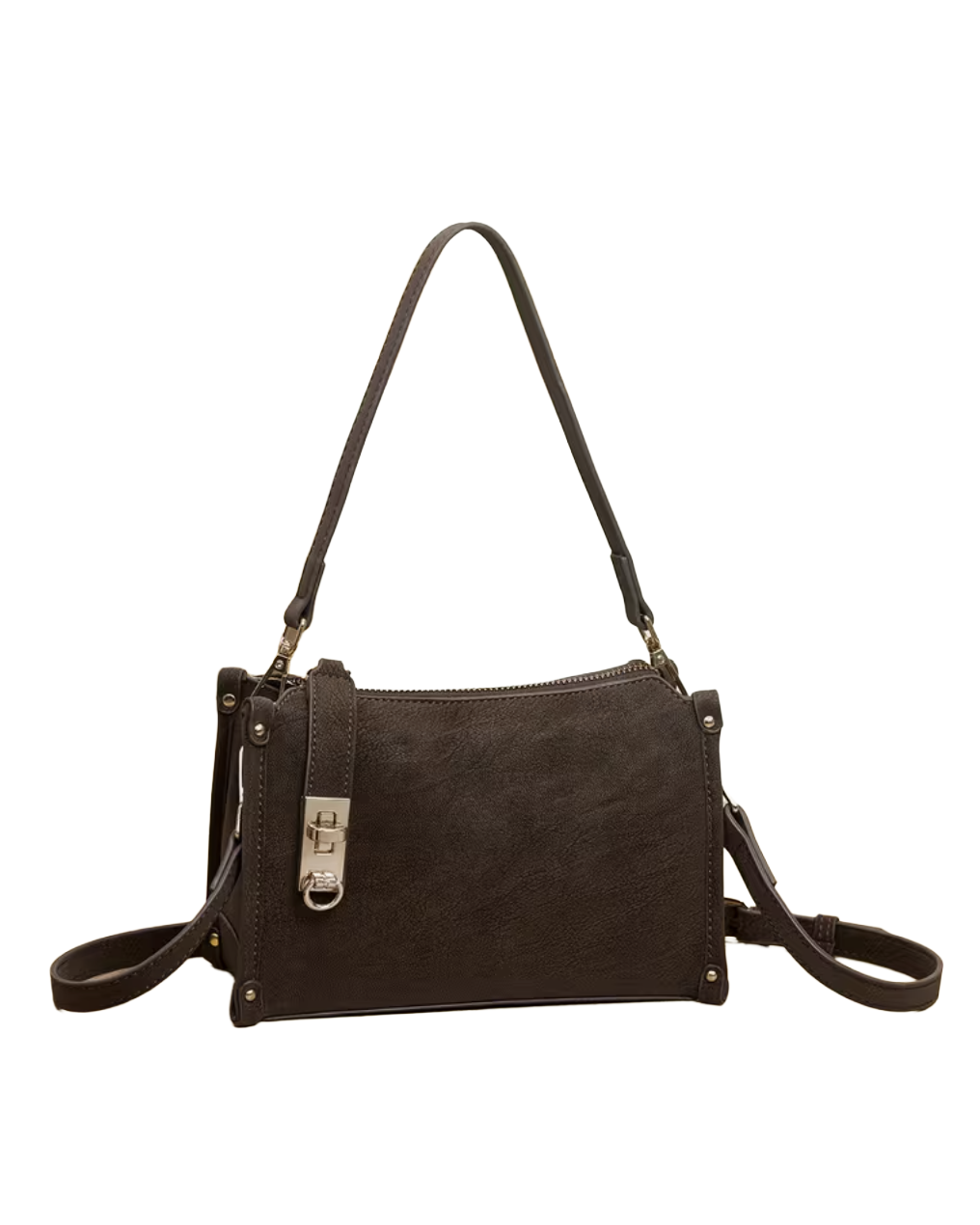 Vintage Buckle Suede Shoulder Bag