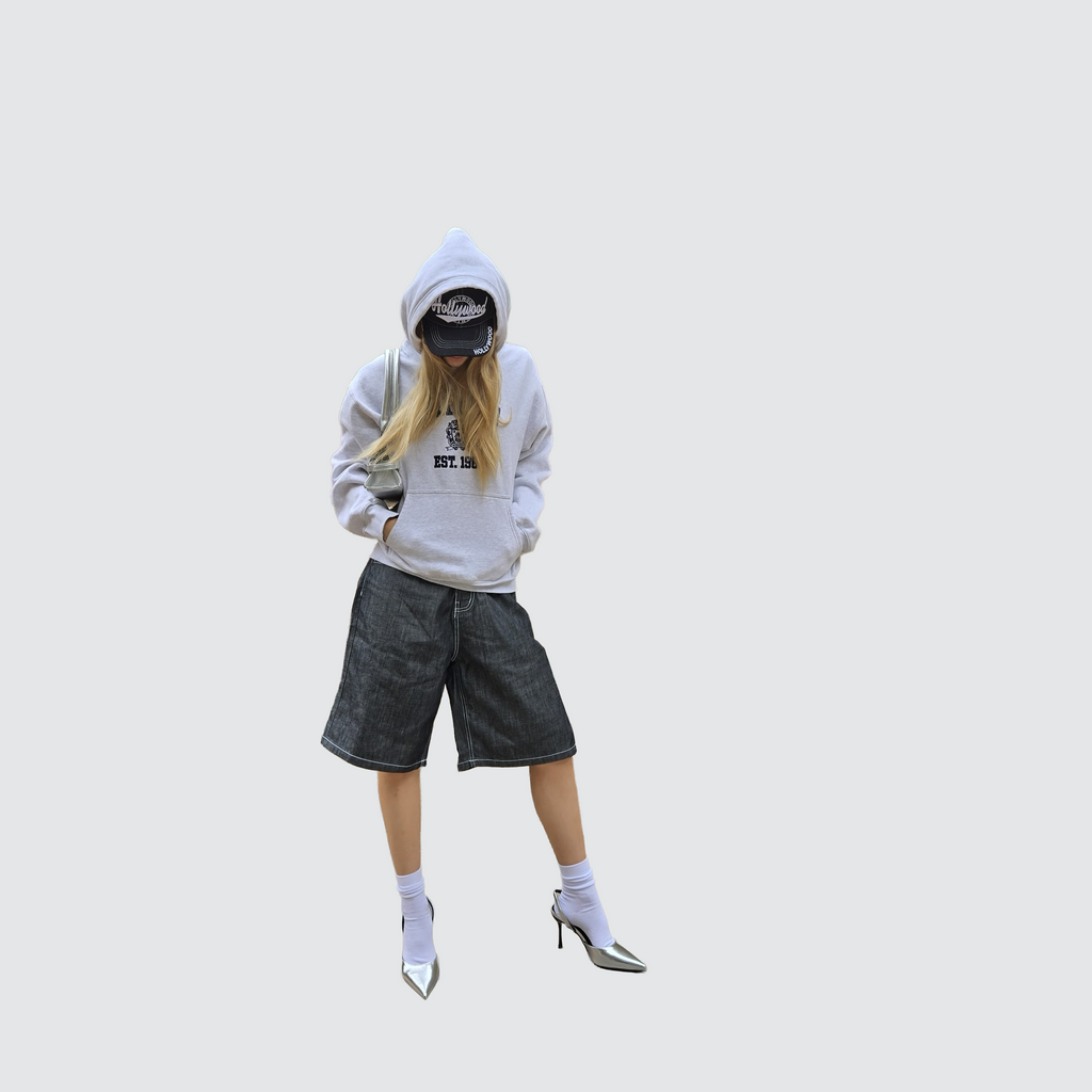 VD Unisex Wide Raw Denim Shorts