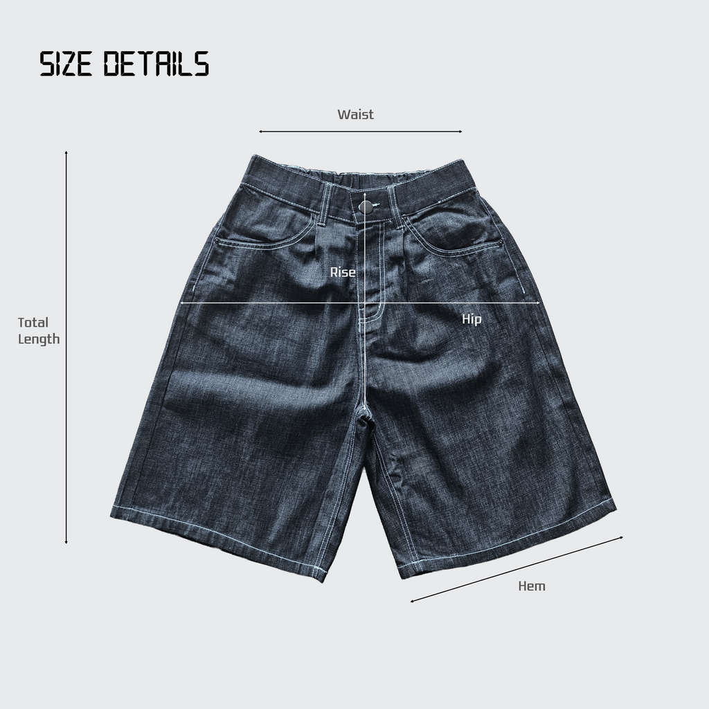 VD Unisex Wide Raw Denim Shorts