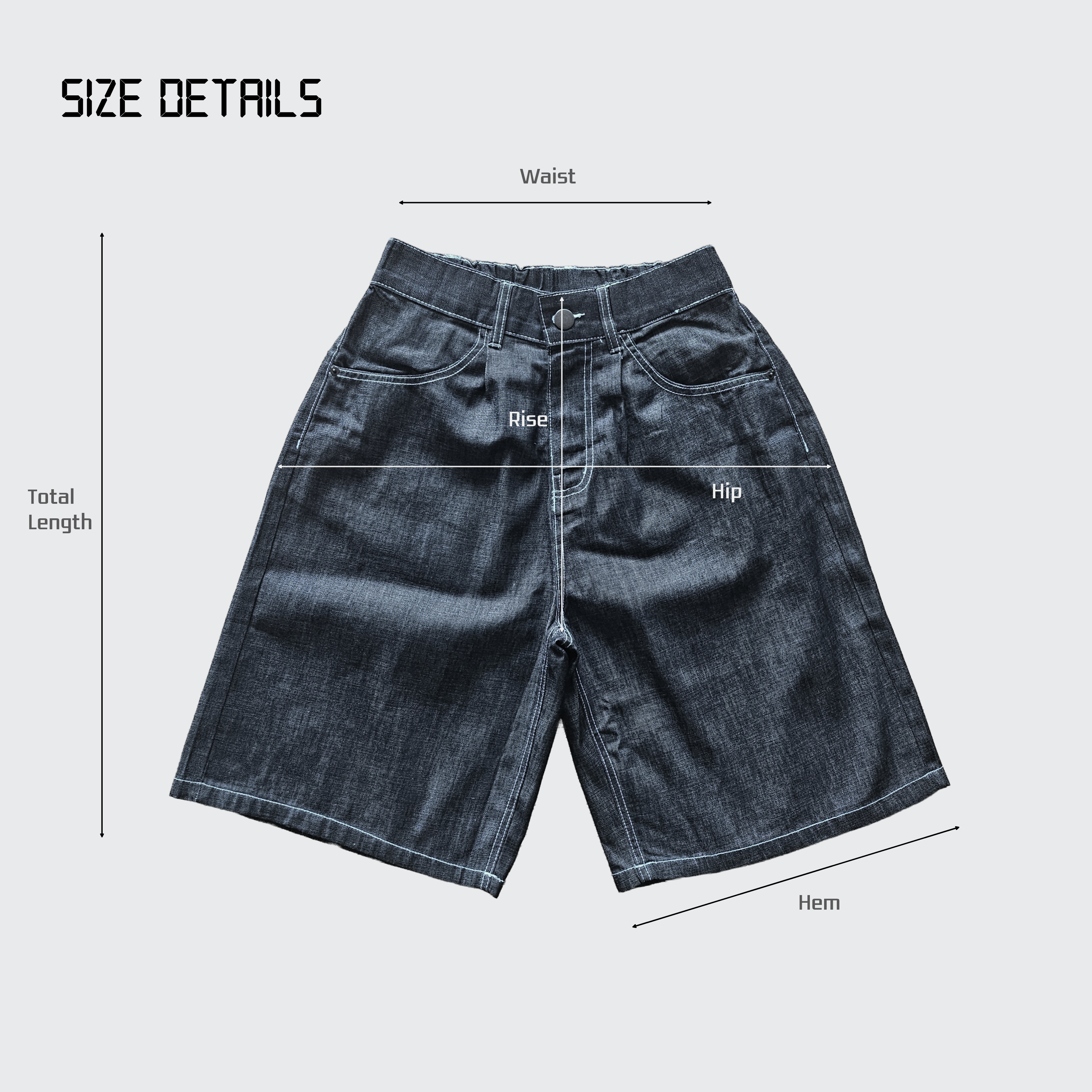 VD Unisex Wide Raw Denim Shorts