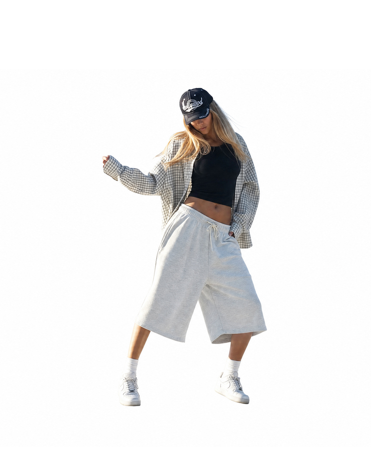 Breeze Seersucker Check Shirt – White [Styled on Her]