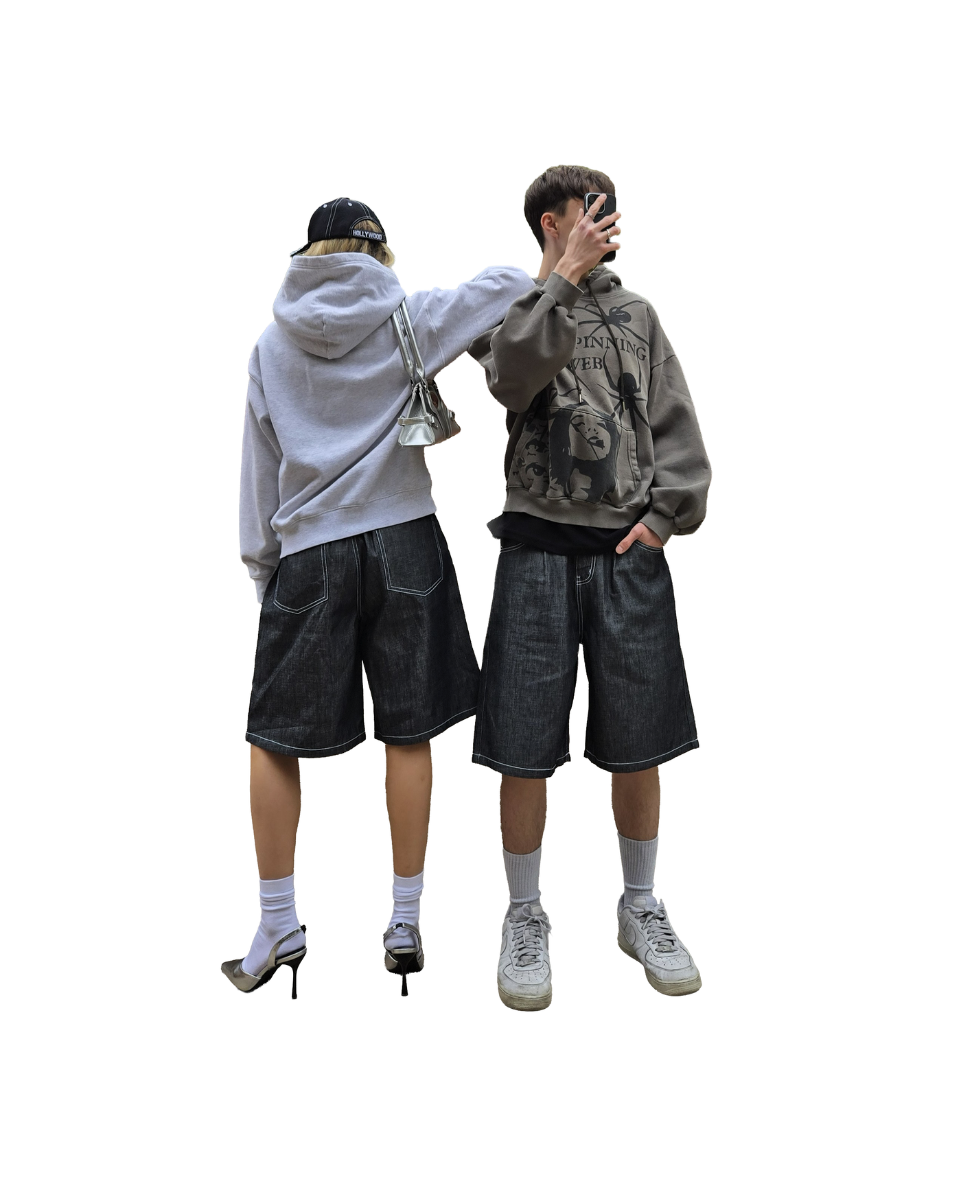 VD Unisex Wide Raw Denim Shorts  [Styled on Her]