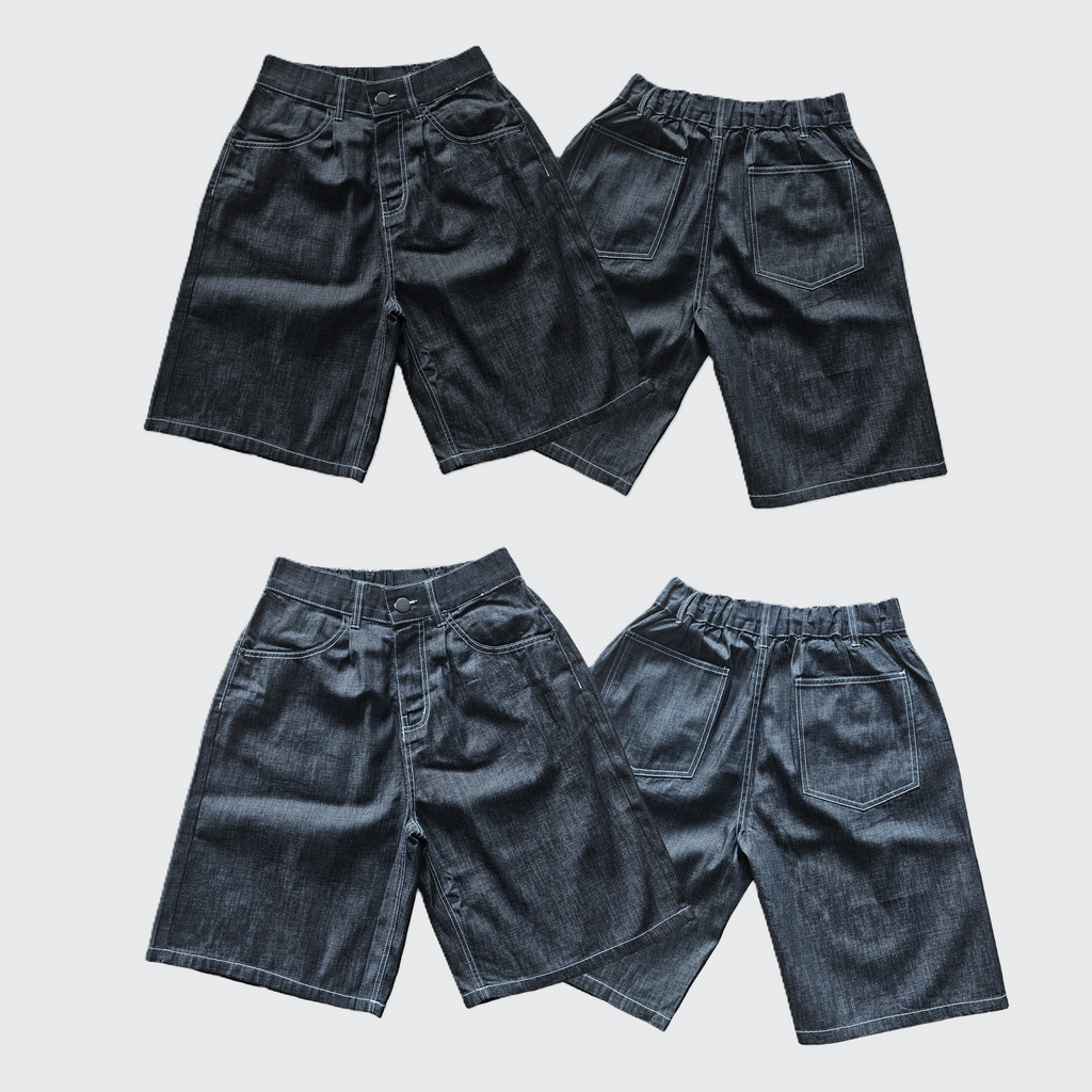 VD Unisex Wide Raw Denim Shorts