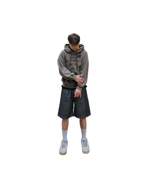 VD Unisex Wide Raw Denim Shorts  [Styled on Him]