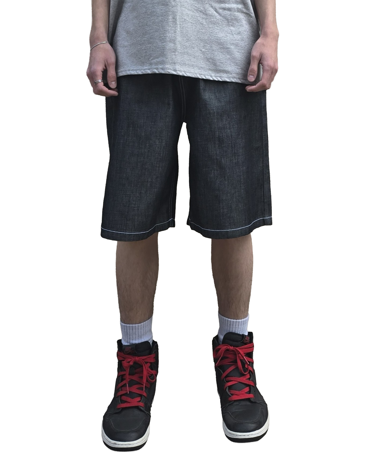 VD Unisex Wide Raw Denim Shorts  [Styled on Him]