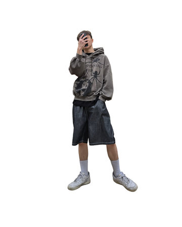 VD Unisex Wide Raw Denim Shorts  [Styled on Him]