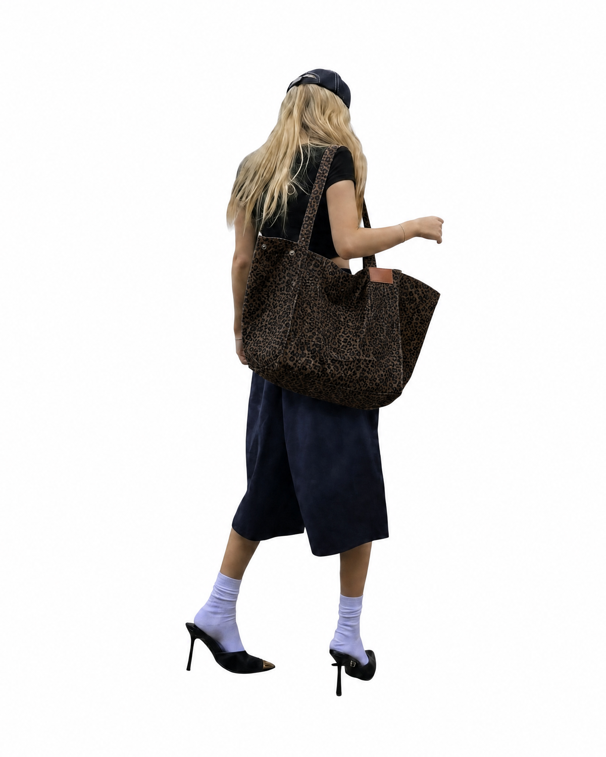 Leopard Print Large Canvas Tote Bag