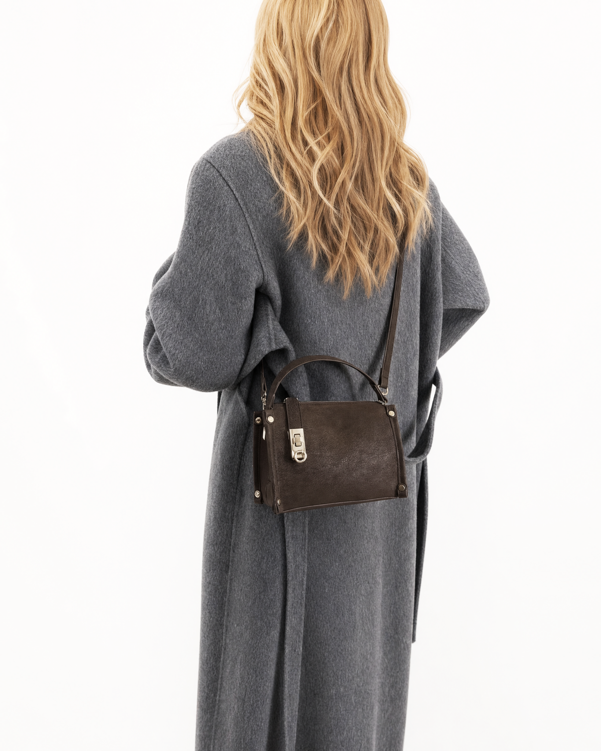 Vintage Buckle Suede Shoulder Bag