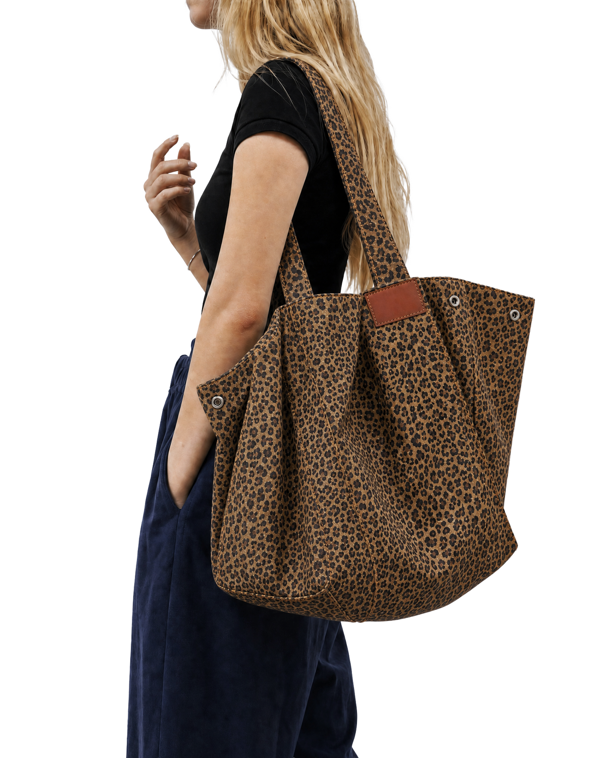 Leopard Print Large Canvas Tote Bag