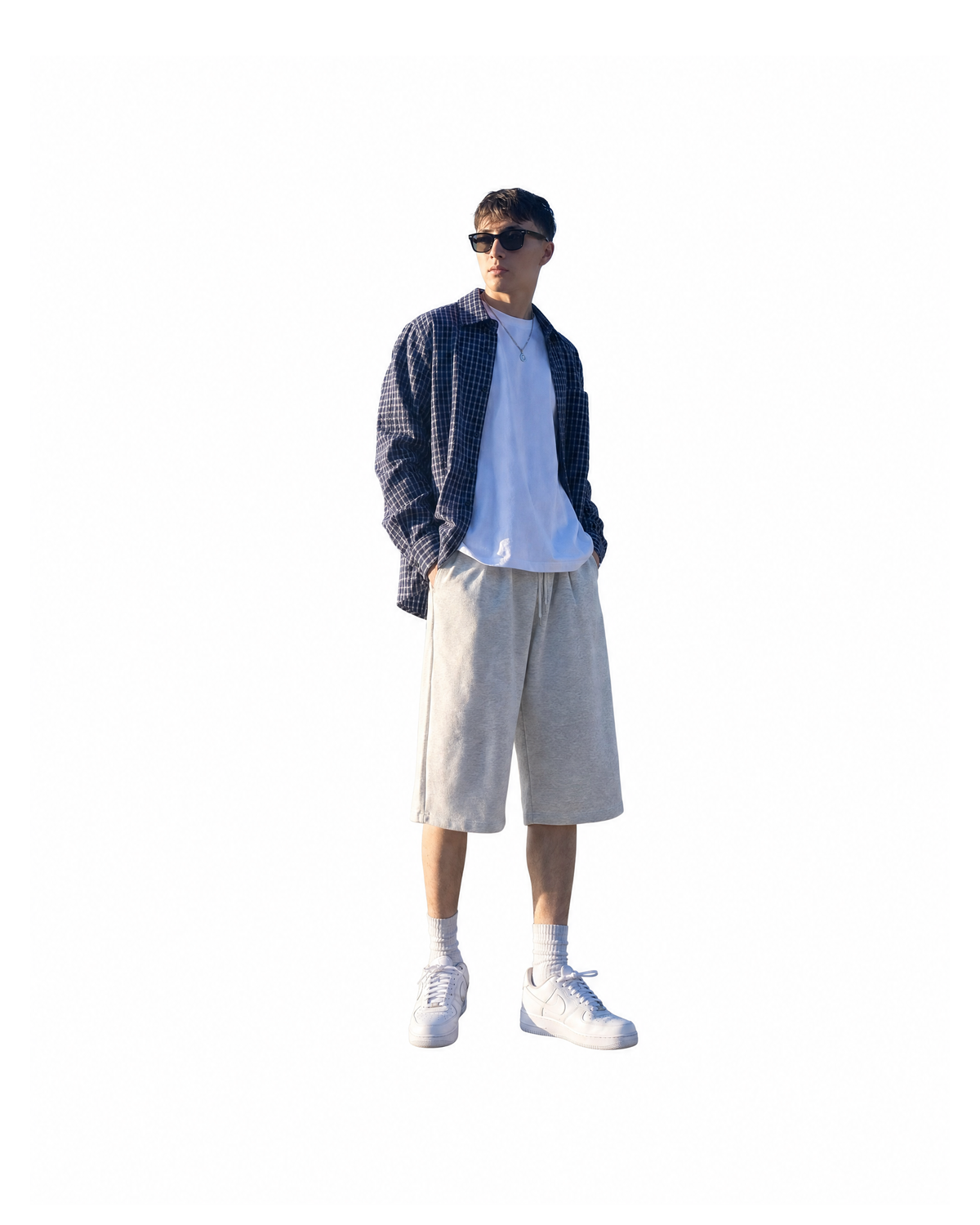 Breeze Sheersucker Check Shirt - Navy [Styled on Him]