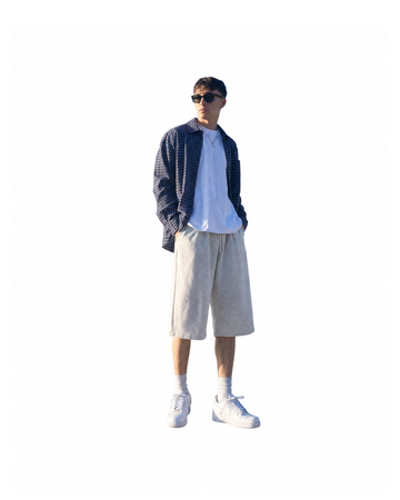 Breeze Sheersucker Check Shirt - Navy [Styled on Him]