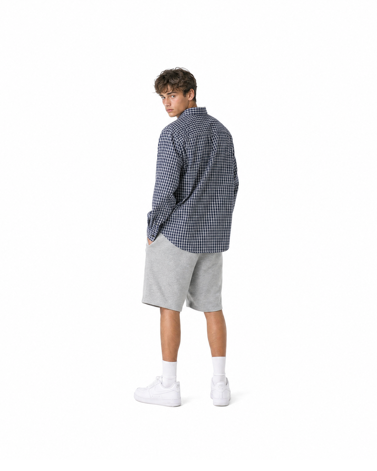 Breeze Sheersucker Check Shirt - Navy [Styled on Him]