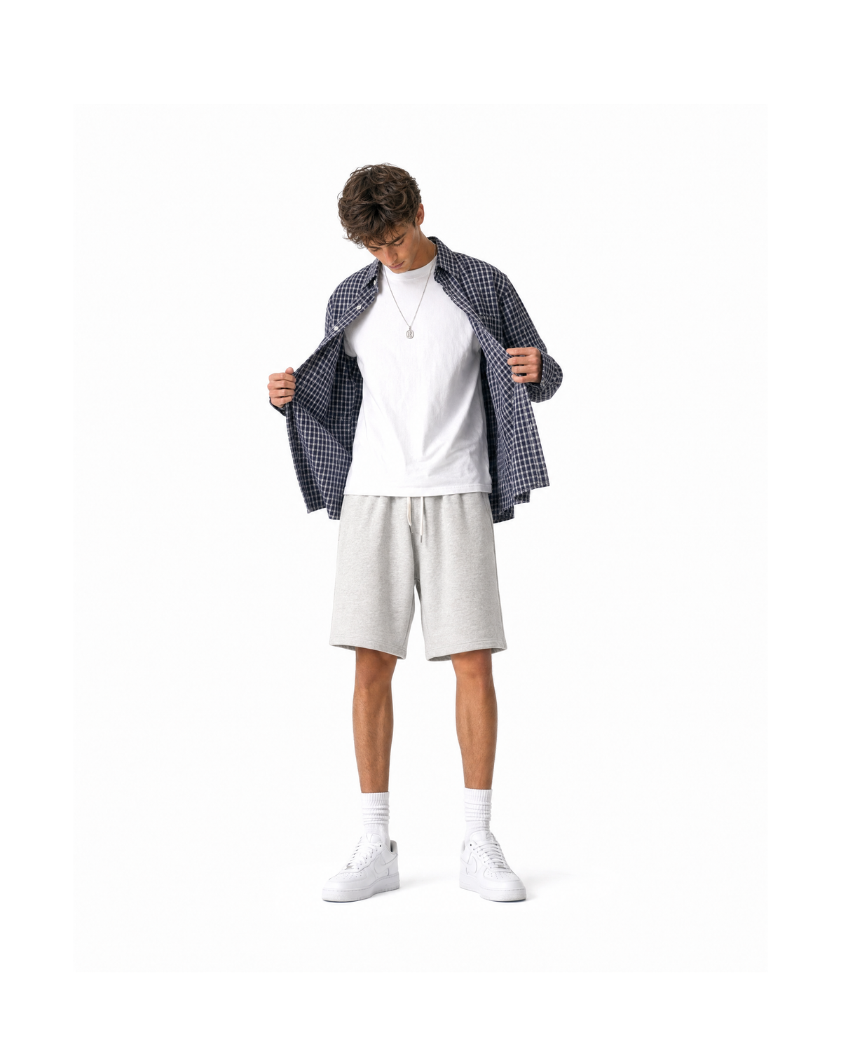 Breeze Sheersucker Check Shirt - Navy [Styled on Him]