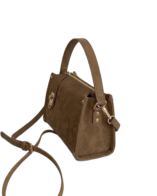 Vintage Buckle Suede Shoulder Bag