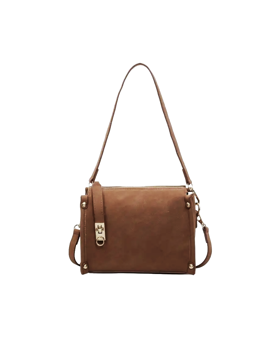 Vintage Buckle Suede Shoulder Bag