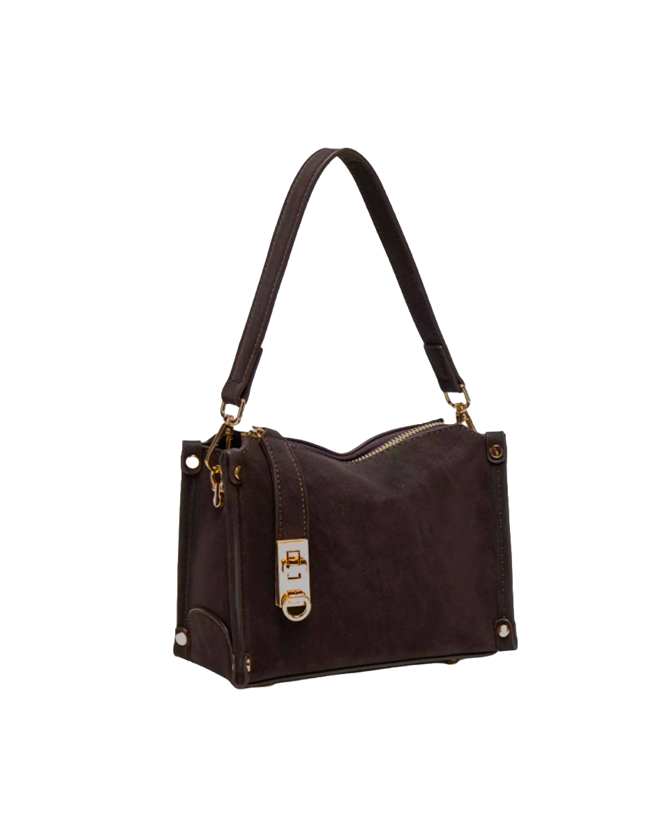 Vintage Buckle Suede Shoulder Bag