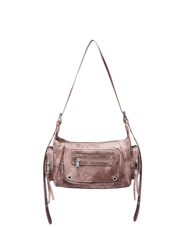 MARA Multi-Pocket Shoulder Bag - Pink/ Beige/ Burgundy
