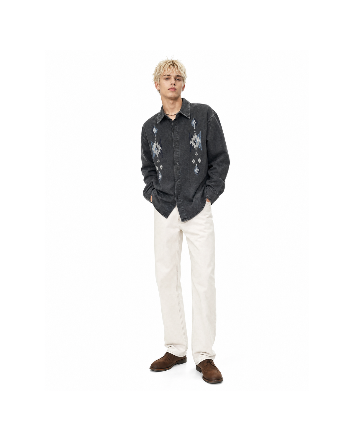 RAEL Motif Embroidered Shirt [Styled Beyond]