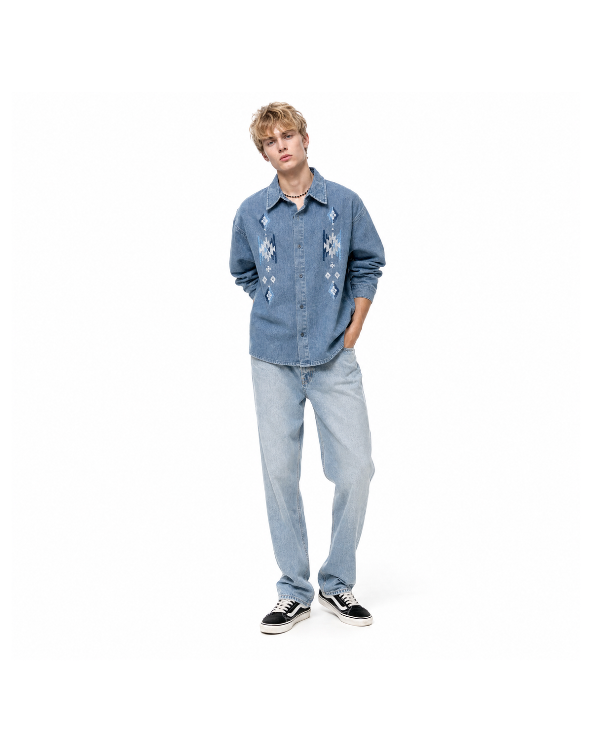 RAEL Motif Embroidered Shirt [Styled Beyond]