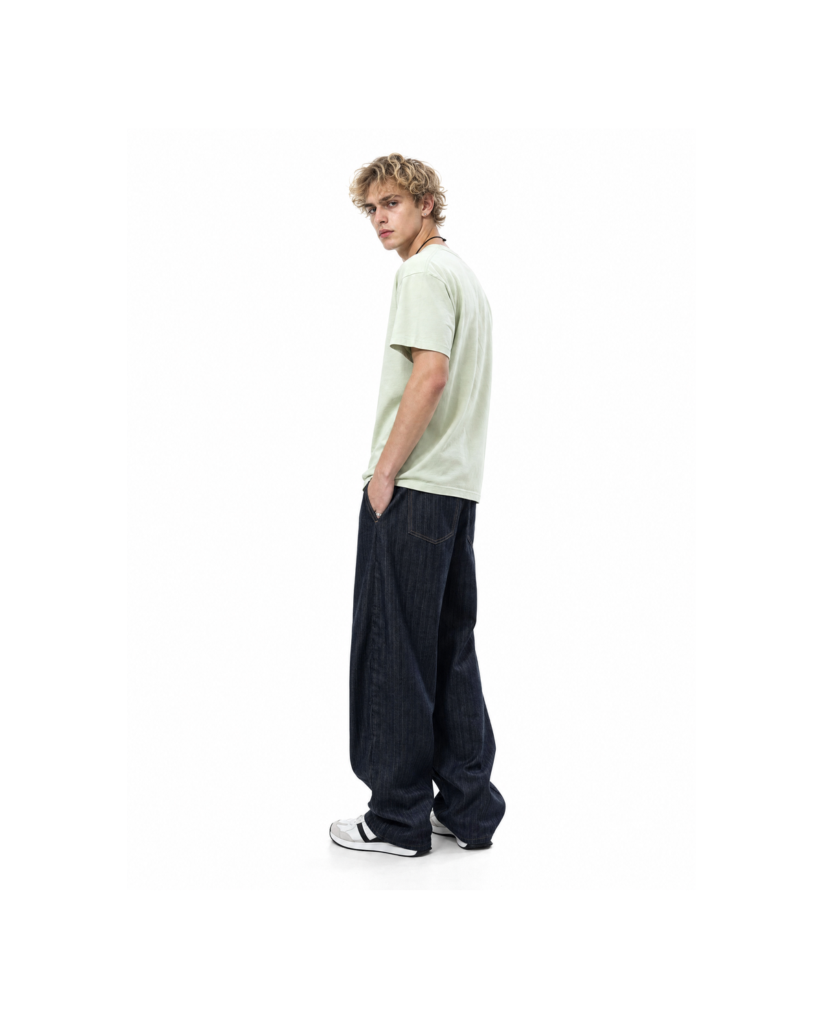 NOLL Arc Herringbone Raw Denim Balloon Jeans [Styled on Him]
