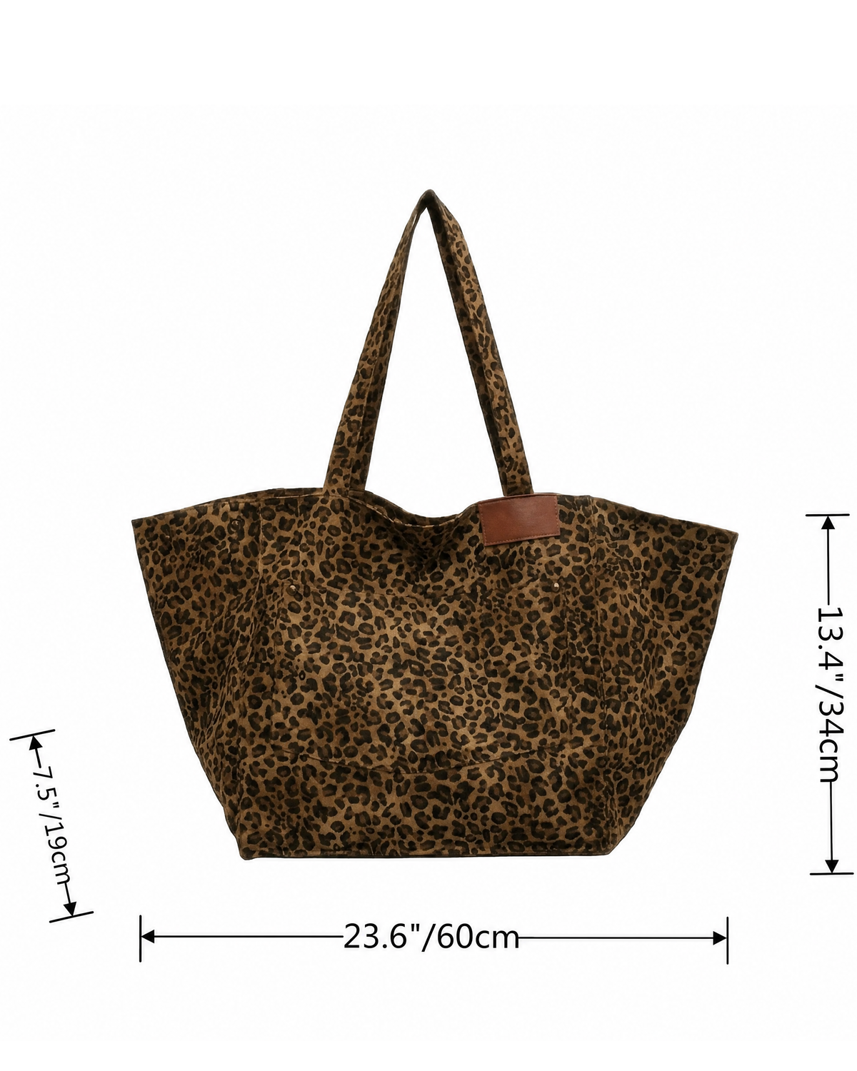 Leopard Print Large Canvas Tote Bag
