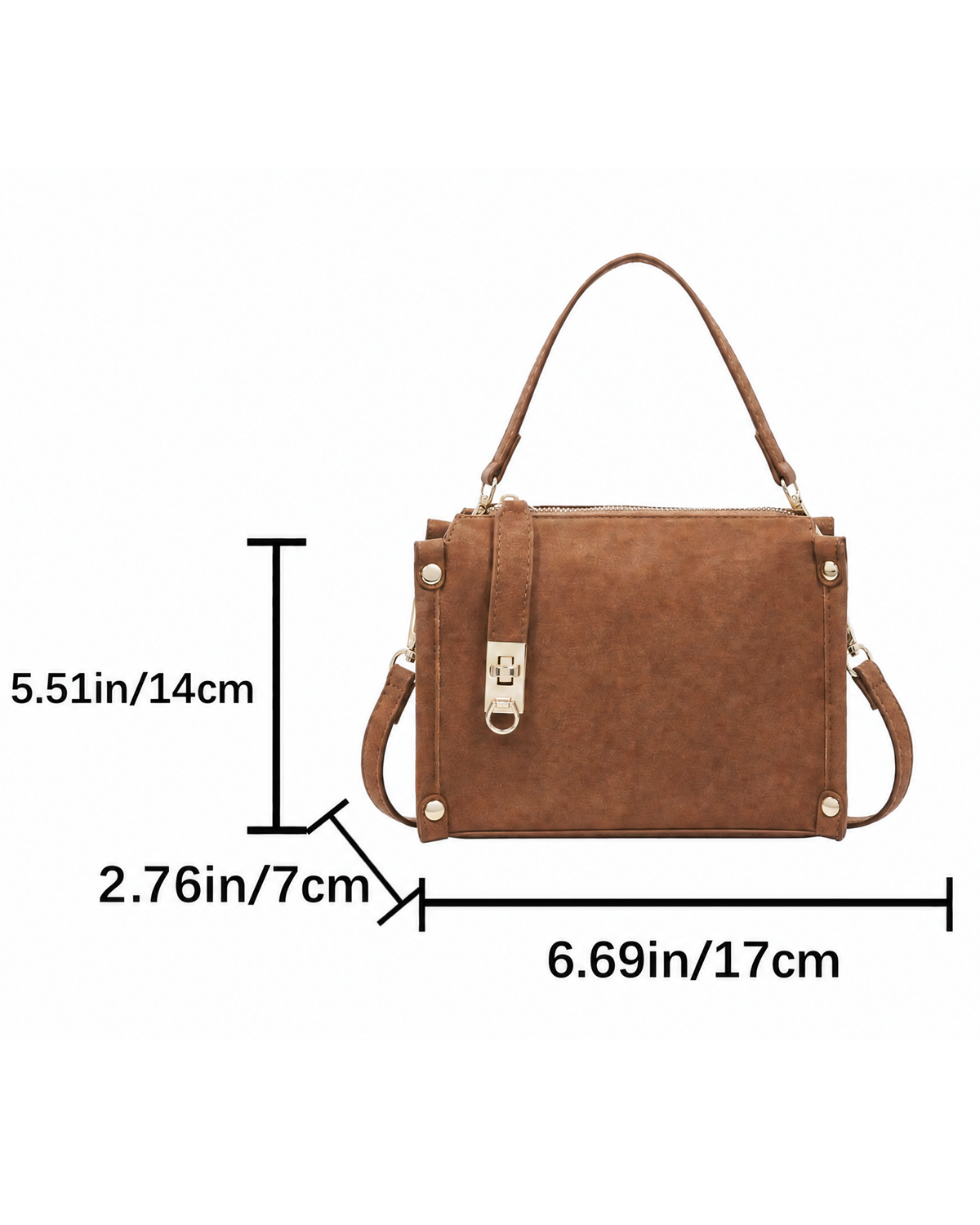 Vintage Buckle Suede Shoulder Bag