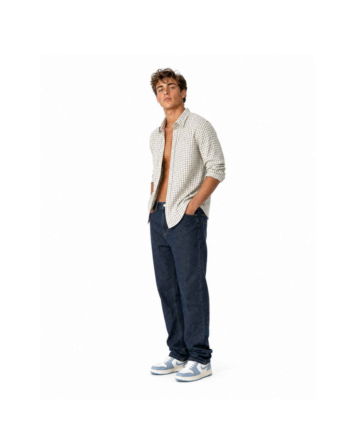 Breeze Sheersucker Check Shirt - White [Styled on Him]